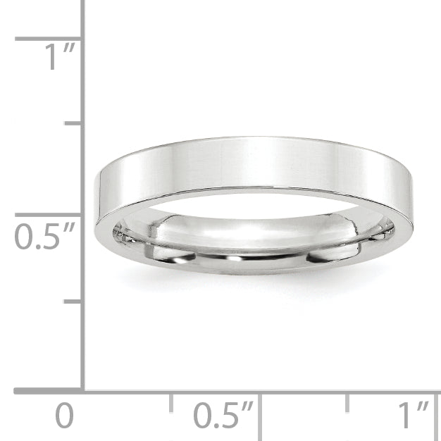 Solid 10K White Gold 4mm Standard Flat Comfort Fit Men's/Women's Wedding Band Ring Size 14