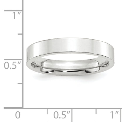 Solid 10K White Gold 4mm Standard Flat Comfort Fit Men's/Women's Wedding Band Ring Size 14