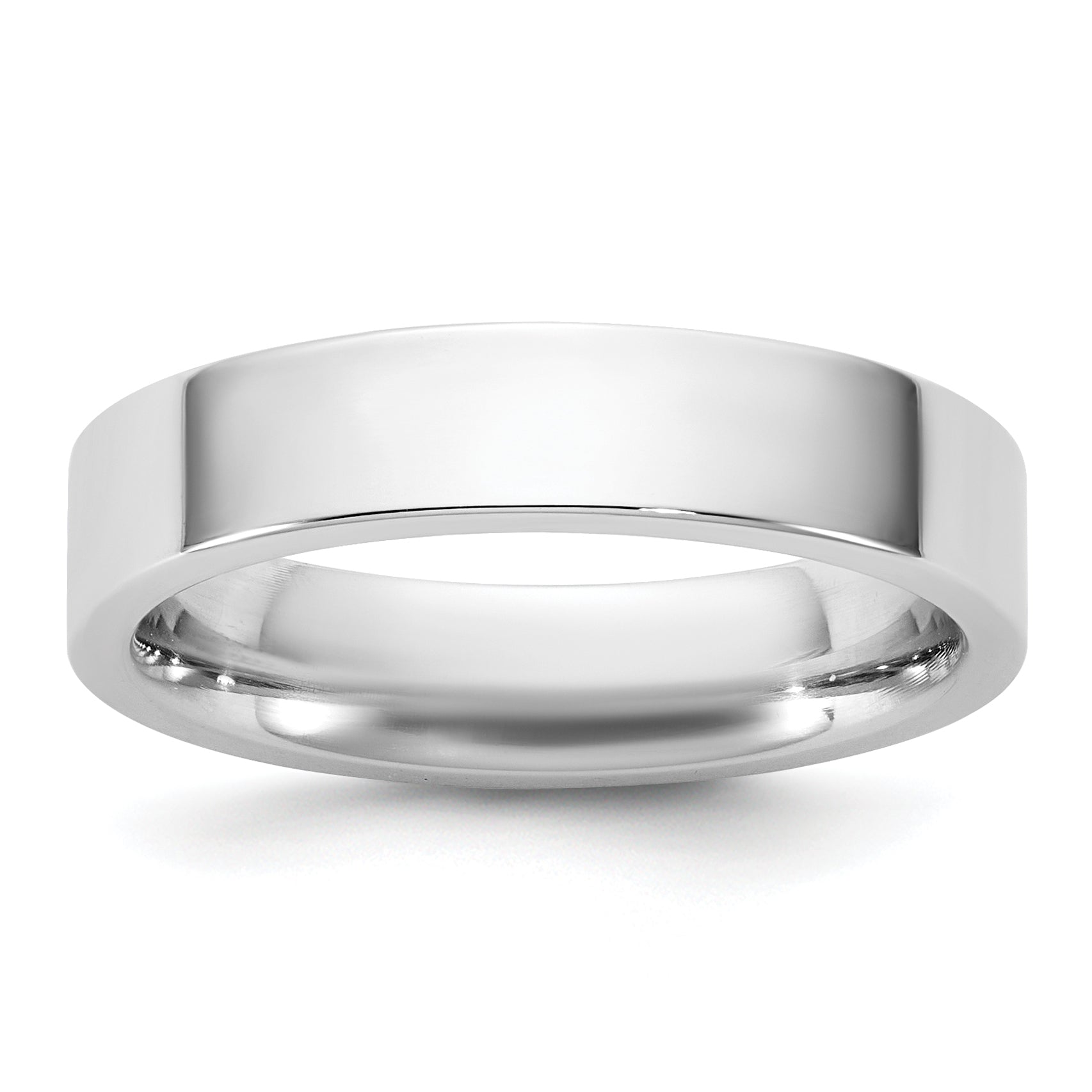 10K White Gold 10Kw 4.5mm Standard Flat Comfort Fit Band Size 5