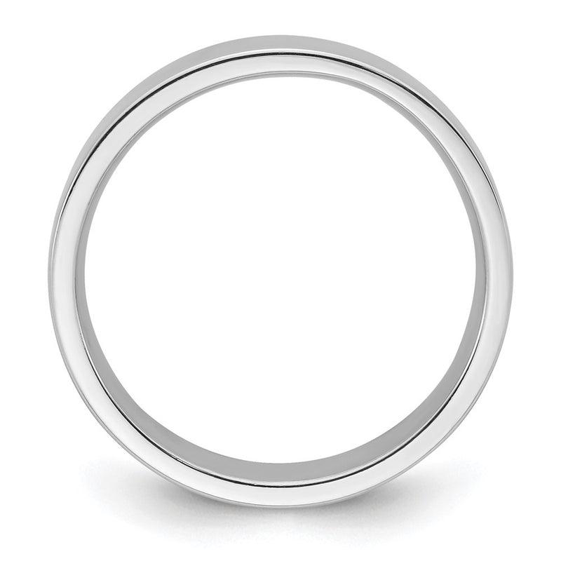 14k White Gold 5mm Standard Weight Flat Comfort Fit Wedding Band Ring