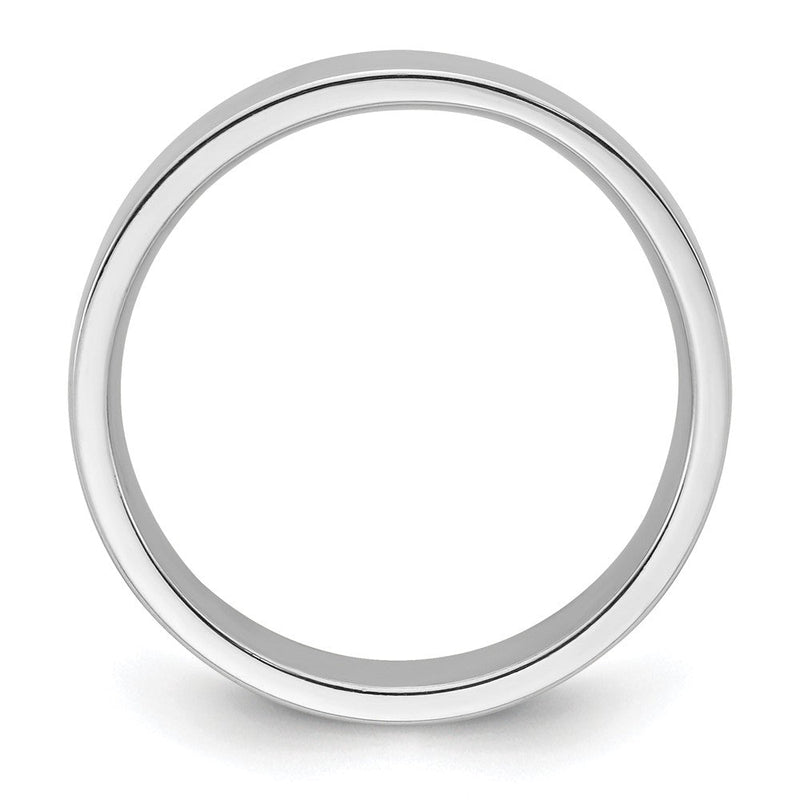 18k White Gold 5mm Standard Weight Flat Comfort Fit Wedding Band Ring