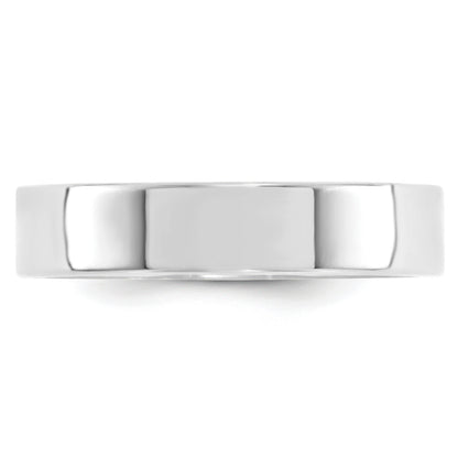 Solid 10K White Gold 5mm Standard Flat Comfort Fit Men's/Women's Wedding Band Ring Size 14