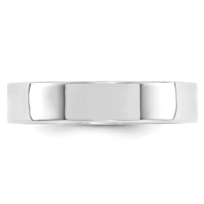 10k White Gold 5mm Standard Weight Flat Comfort Fit Wedding Band Ring