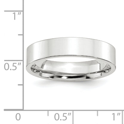 Solid 10K White Gold 5mm Standard Flat Comfort Fit Men's/Women's Wedding Band Ring Size 14