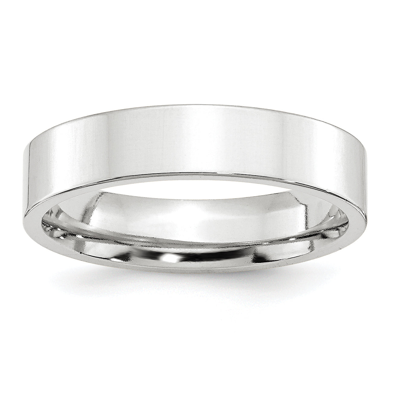 Solid 10K White Gold 5mm Standard Flat Comfort Fit Men's/Women's Wedding Band Ring Size 14