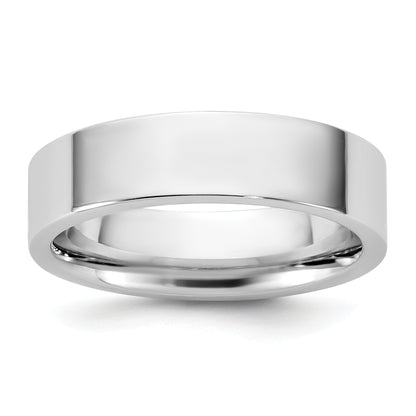 10K White Gold 10Kw 5.5mm Standard Flat Comfort Fit Band Size 8