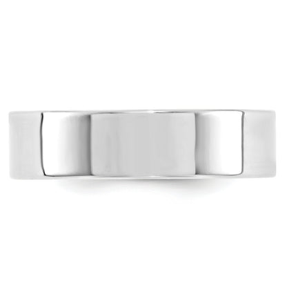 Solid 10K White Gold 6mm Standard Flat Comfort Fit Men's/Women's Wedding Band Ring Size 14