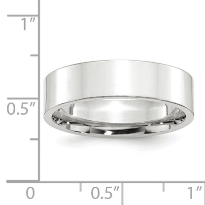 Solid 10K White Gold 6mm Standard Flat Comfort Fit Men's/Women's Wedding Band Ring Size 10.5
