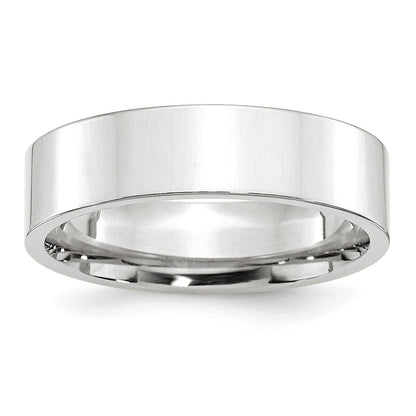 10k White Gold 6mm Standard Weight Flat Comfort Fit Wedding Band Ring