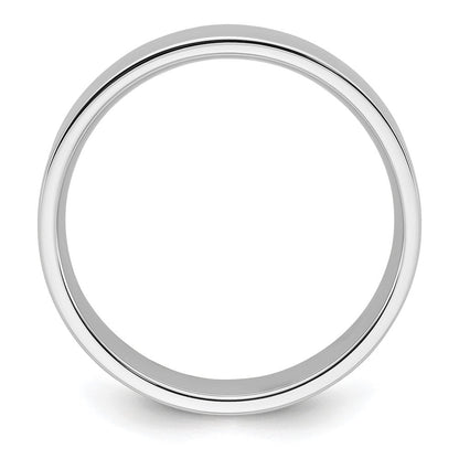 18k White Gold 7mm Standard Weight Flat Comfort Fit Wedding Band Ring