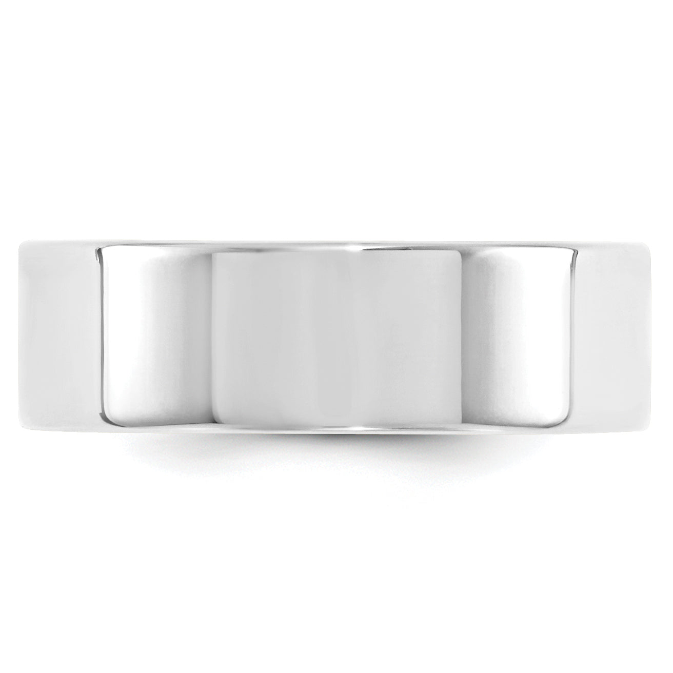 Solid 14K White Gold 7mm Standard Flat Comfort Fit Men's/Women's Wedding Band Ring Size 5.5