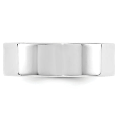 Solid 14K White Gold 7mm Standard Flat Comfort Fit Men's/Women's Wedding Band Ring Size 5.5