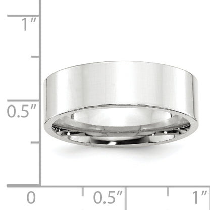 Solid 14K White Gold 7mm Standard Flat Comfort Fit Men's/Women's Wedding Band Ring Size 10.5