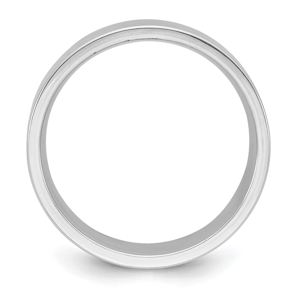 10k White Gold 8mm Standard Weight Flat Comfort Fit Wedding Band Ring