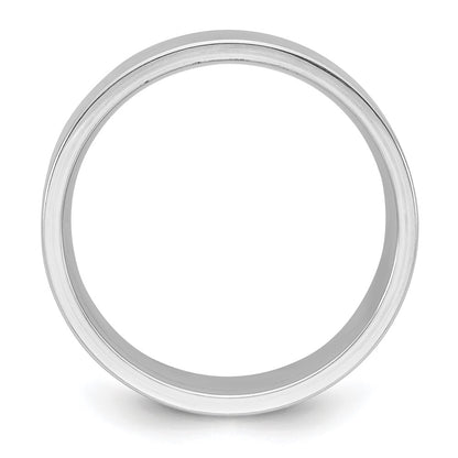 10k White Gold 8mm Standard Weight Flat Comfort Fit Wedding Band Ring