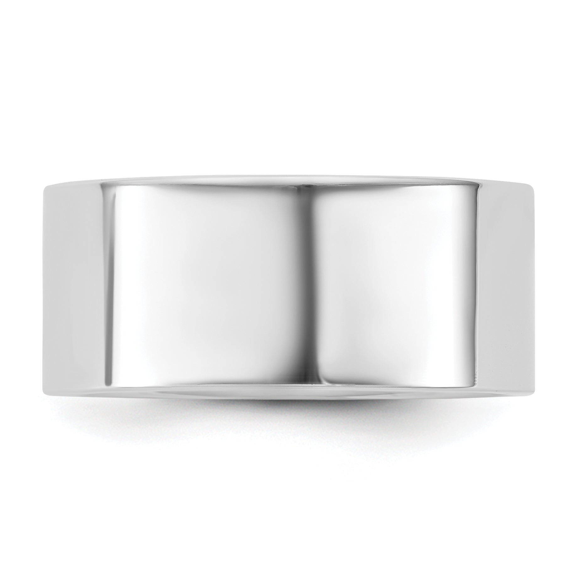 14K White Gold 9mm Standard Flat Comfort Fit Band