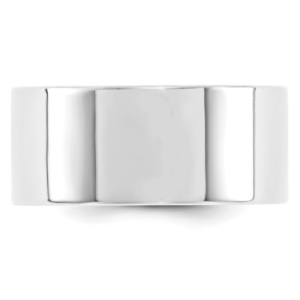 10k White Gold 10mm Standard Weight Flat Comfort Fit Wedding Band Ring