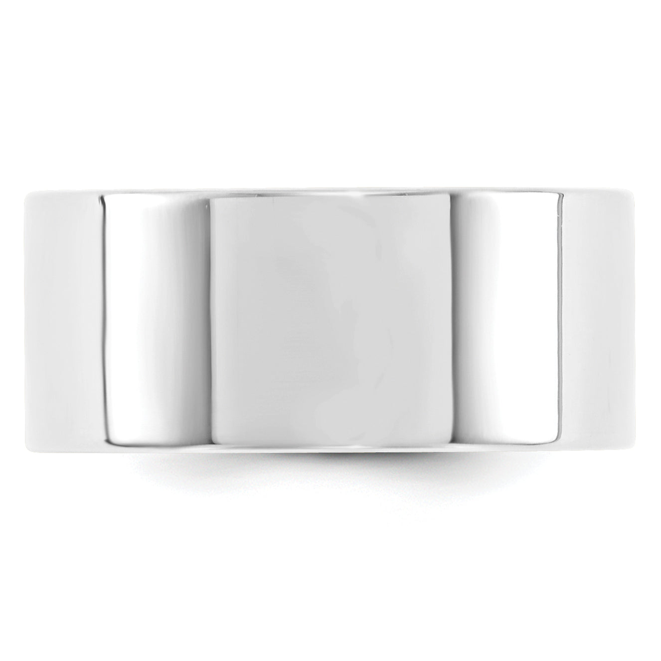 Solid 14K White Gold 10mm Standard Flat Comfort Fit Men's/Women's Wedding Band Ring Size 10
