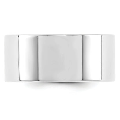 Solid 14K White Gold 10mm Standard Flat Comfort Fit Men's/Women's Wedding Band Ring Size 10