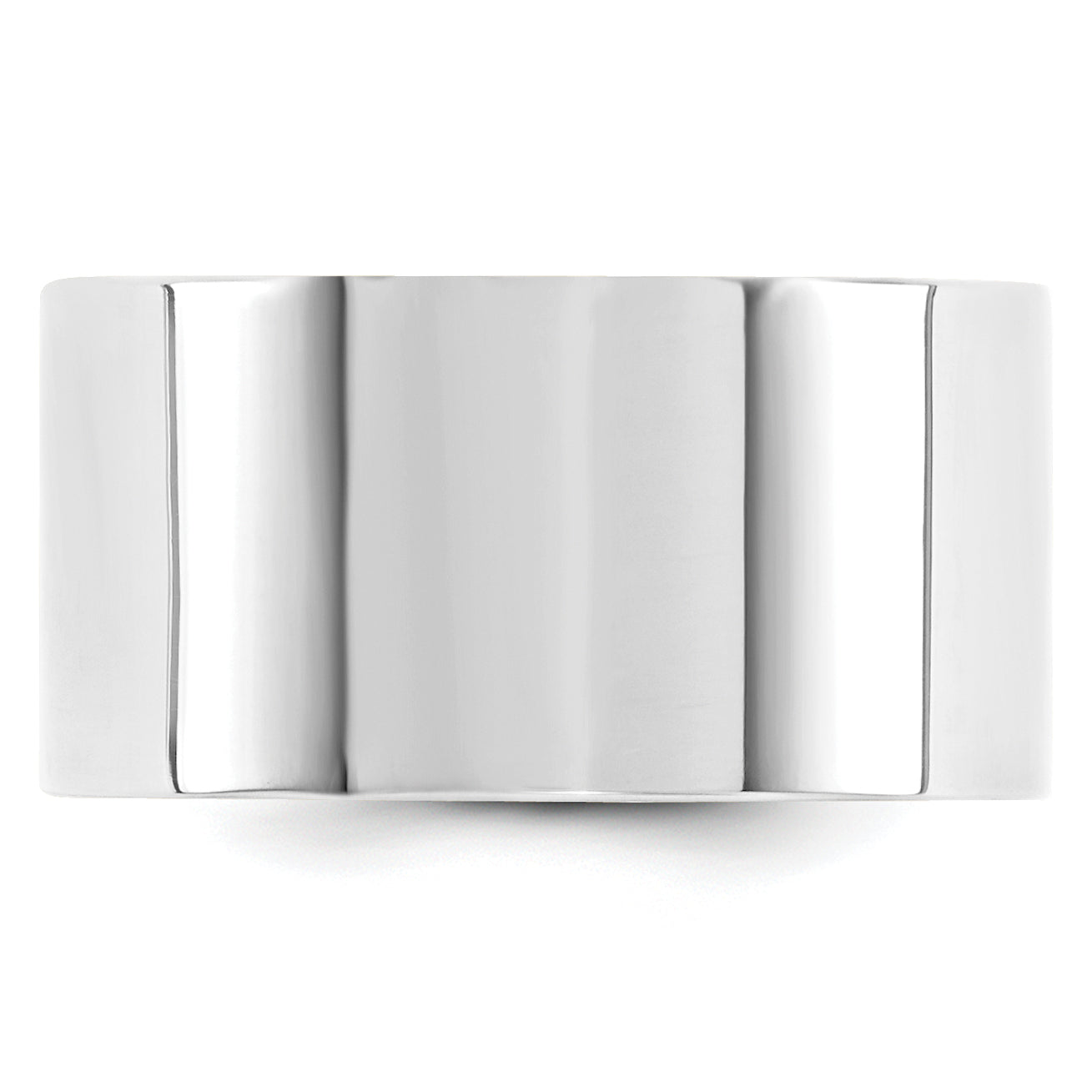 Solid 14K White Gold 12mm Standard Flat Comfort Fit Men's/Women's Wedding Band Ring Size 10
