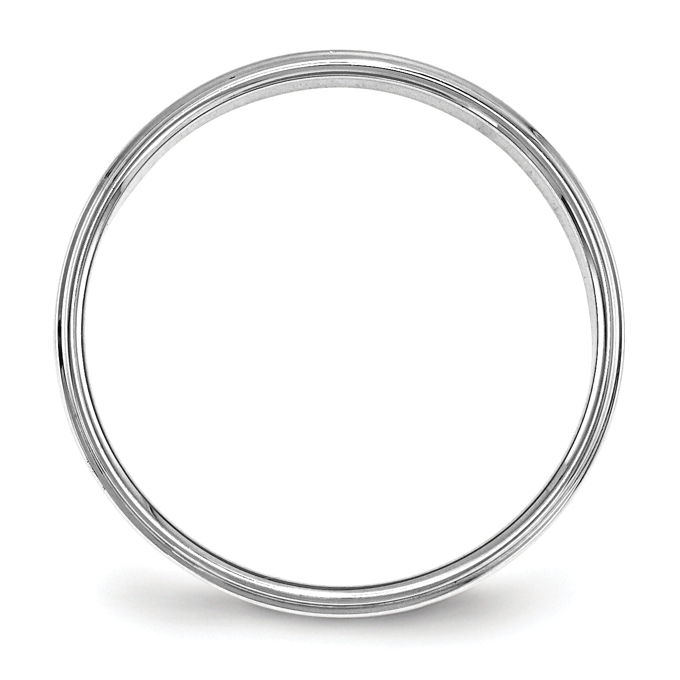 Solid 14K White Gold 4mm Flat with Step Edge Men's/Women's Wedding Band Ring Size 10