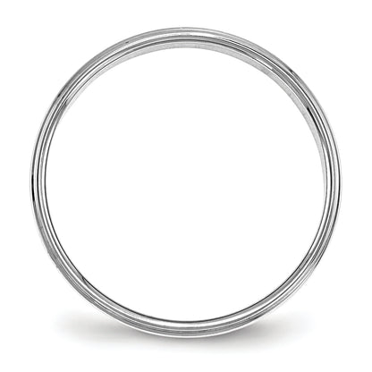 Solid 14K White Gold 4mm Flat with Step Edge Men's/Women's Wedding Band Ring Size 10