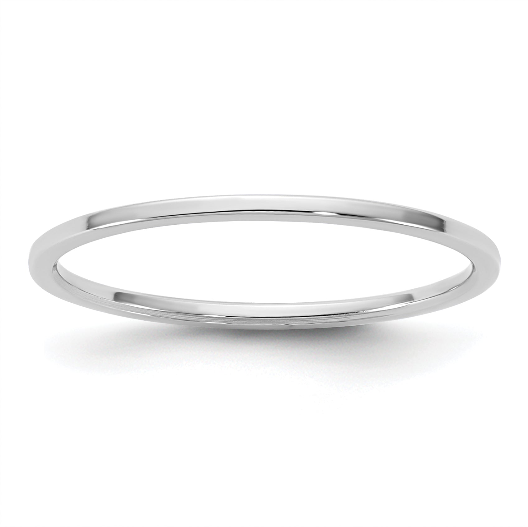 10K White Gold 10Kw 1mm Ltw Flat Band Size 9.5
