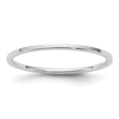 10K White Gold 10Kw 1mm Ltw Flat Band Size 9.5
