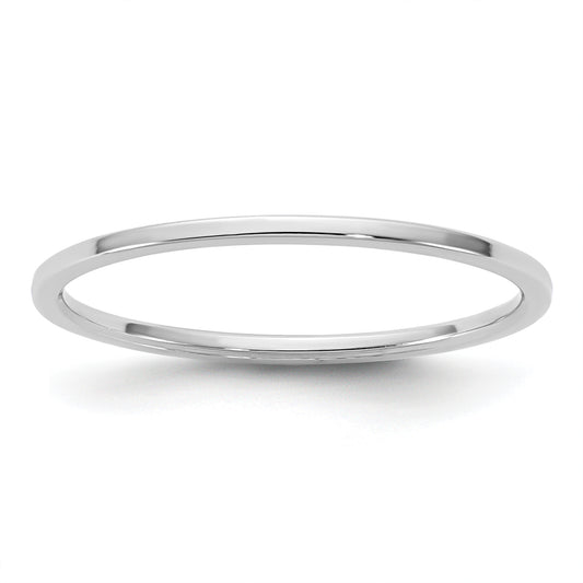 10K White Gold 10Kw 1mm Ltw Flat Band Size 12.5