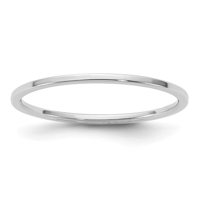 10K White Gold 10Kw 1mm Lightweight Flat Band Size 9.5