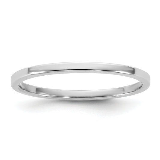10K White Gold 10Kw 1.5mm Ltw Flat Band Size 5