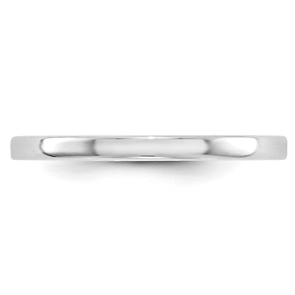 18k White Gold 2mm Lightweight Flat Wedding Band Ring