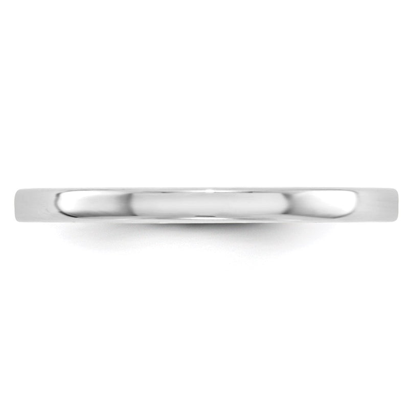 14k White Gold 2mm Lightweight Flat Wedding Band Ring
