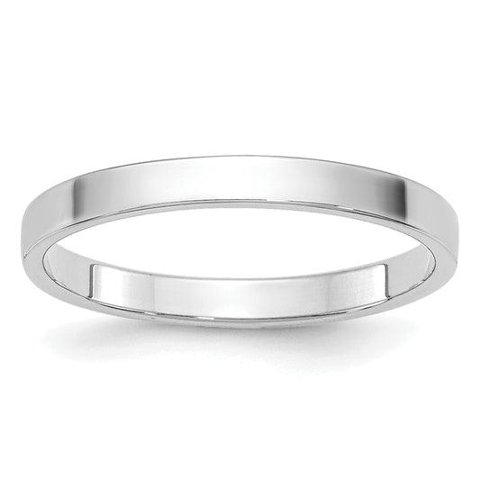 Solid 14K White Gold 2mm Light Weight Flat Men's/Women's Wedding Band Ring Size 5