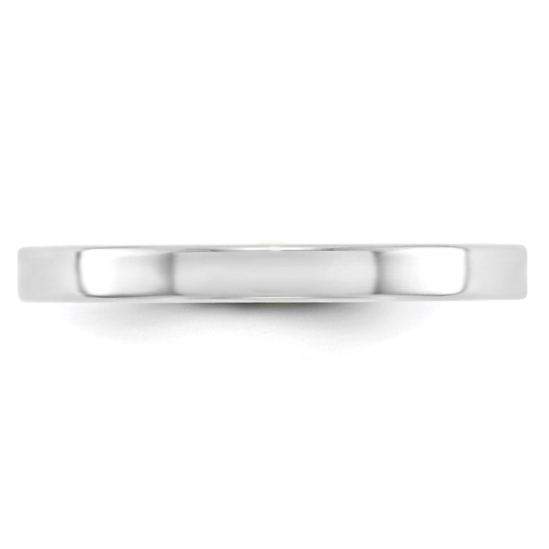 10k White Gold 2.5mm Lightweight Flat Wedding Band Ring
