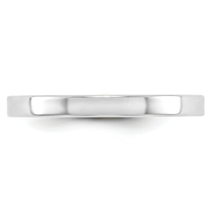 Solid 14K White Gold 2.5mm Light Weight Flat Men's/Women's Wedding Band Ring Size 10