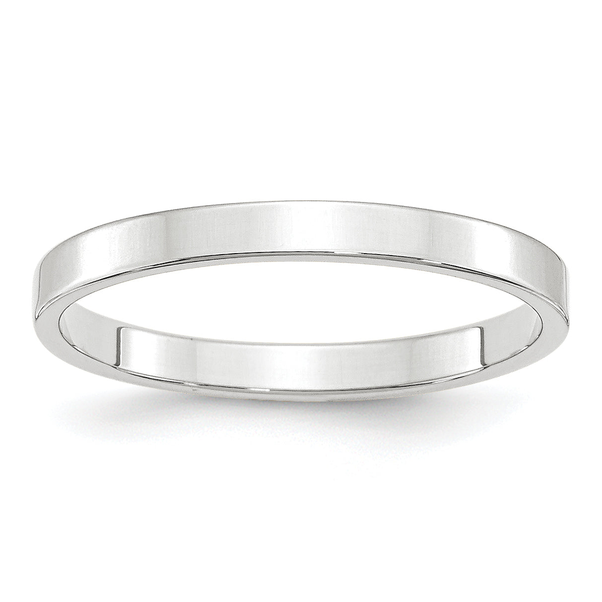 Solid 14K White Gold 2.5mm Light Weight Flat Men's/Women's Wedding Band Ring Size 10