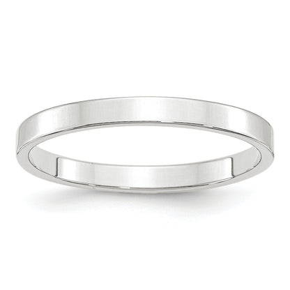 Solid 14K White Gold 2.5mm Light Weight Flat Men's/Women's Wedding Band Ring Size 10