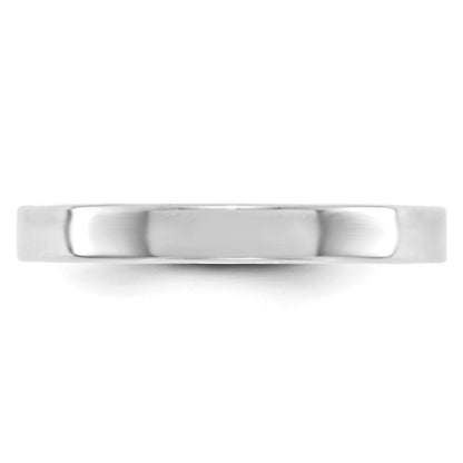 14k White Gold 3mm Lightweight Flat Wedding Band Ring