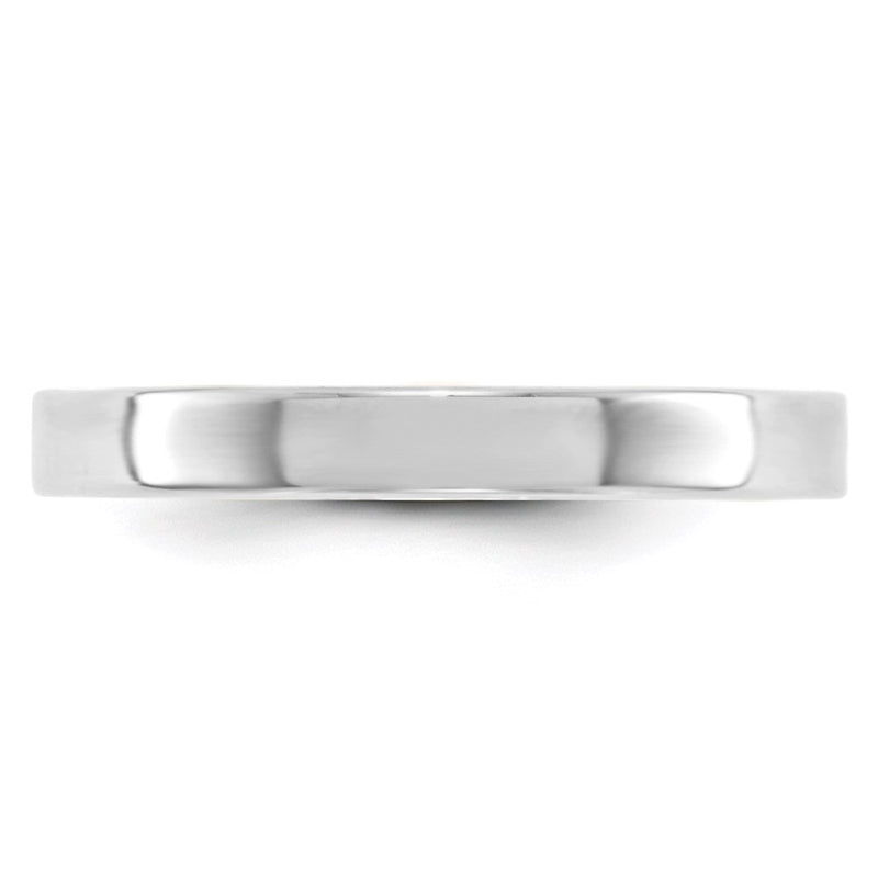 14k White Gold 3mm Lightweight Flat Wedding Band Ring