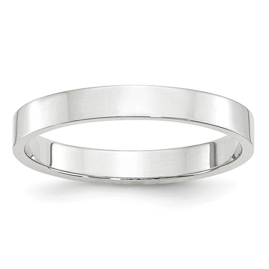 Solid 10K White Gold 3mm Light Weight Flat Men's/Women's Wedding Band Ring Size 7.5