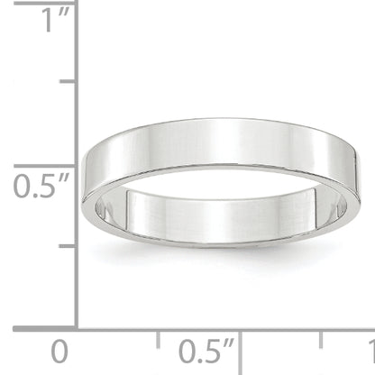 Solid 14K White Gold 4mm Light Weight Flat Men's/Women's Wedding Band Ring Size 10