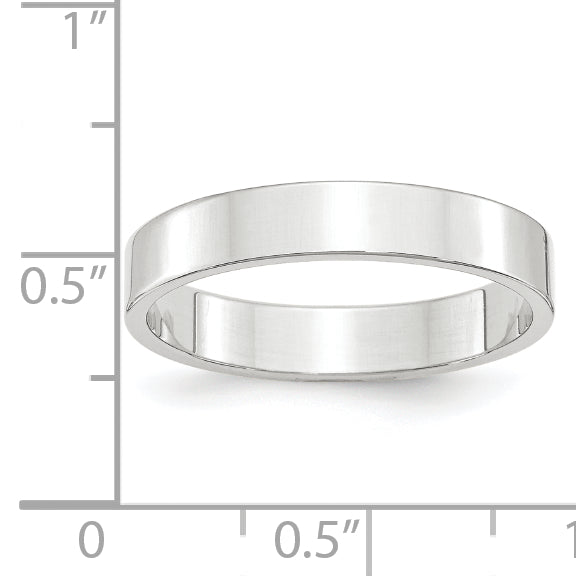 Solid 14K White Gold 4mm Light Weight Flat Men's/Women's Wedding Band Ring Size 14