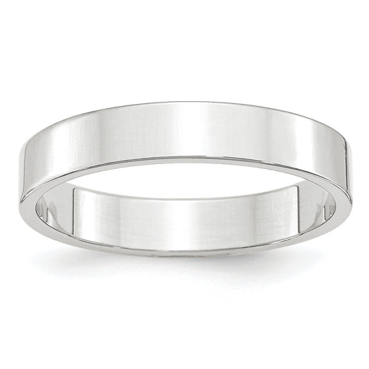Solid 14K White Gold 4mm Light Weight Flat Men's/Women's Wedding Band Ring Size 10