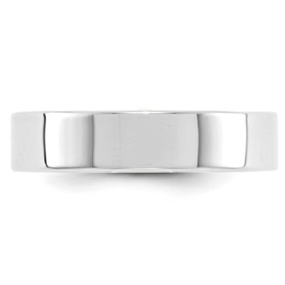 14k White Gold 5mm Lightweight Flat Wedding Band Ring