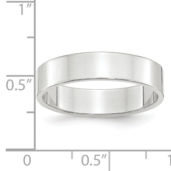 Solid 10K White Gold 5mm Light Weight Flat Men's/Women's Wedding Band Ring Size 10