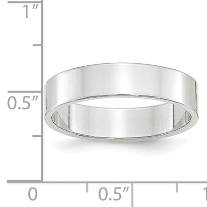 Solid 10K White Gold 5mm Light Weight Flat Men's/Women's Wedding Band Ring Size 10