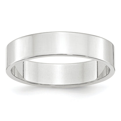 Solid 10K White Gold 5mm Light Weight Flat Men's/Women's Wedding Band Ring Size 13