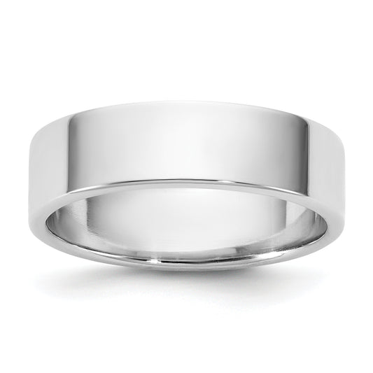 10K White Gold 10Kw 5.5mm Ltw Flat Band Size 14