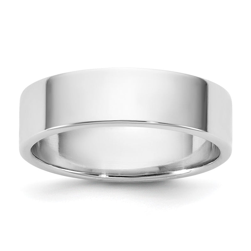 10K White Gold 10Kw 5.5mm Lightweight Flat Band Size 14